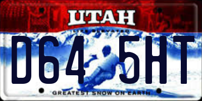 UT license plate D645HT