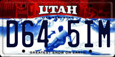 UT license plate D645IM
