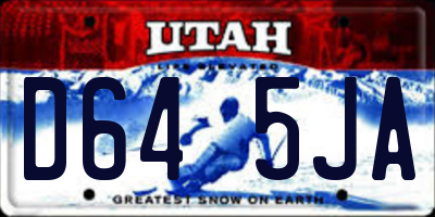 UT license plate D645JA