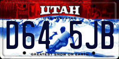 UT license plate D645JB