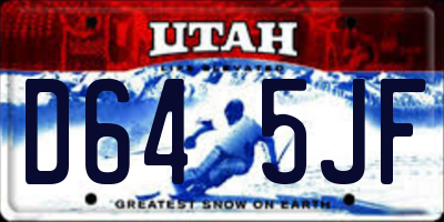 UT license plate D645JF