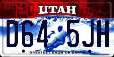 UT license plate D645JH