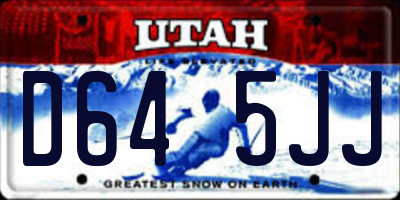 UT license plate D645JJ