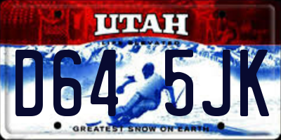 UT license plate D645JK