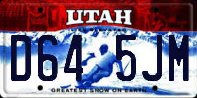 UT license plate D645JM