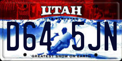 UT license plate D645JN