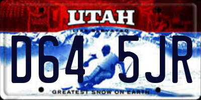 UT license plate D645JR