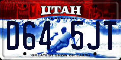 UT license plate D645JT
