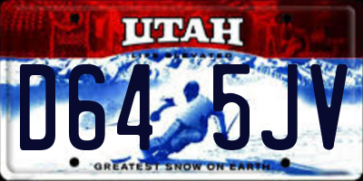 UT license plate D645JV
