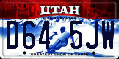 UT license plate D645JW