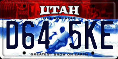 UT license plate D645KE