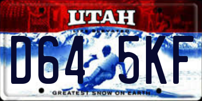 UT license plate D645KF