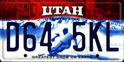 UT license plate D645KL