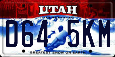 UT license plate D645KM