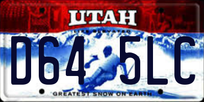 UT license plate D645LC
