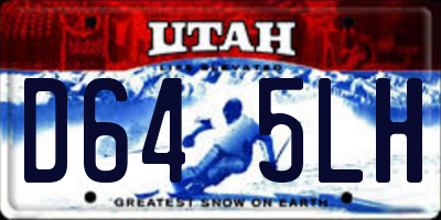 UT license plate D645LH