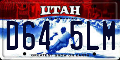 UT license plate D645LM