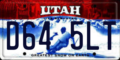 UT license plate D645LT