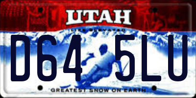 UT license plate D645LU