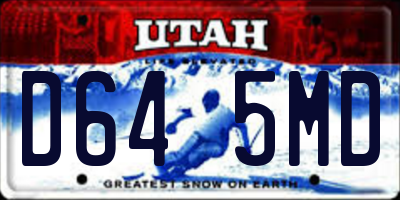 UT license plate D645MD