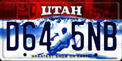 UT license plate D645NB