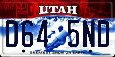 UT license plate D645ND