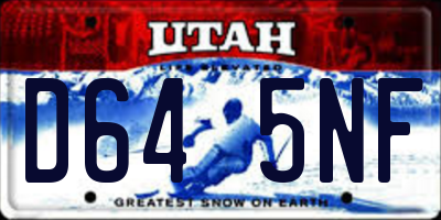 UT license plate D645NF