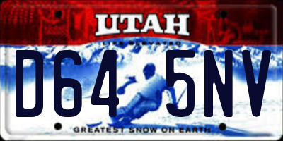 UT license plate D645NV