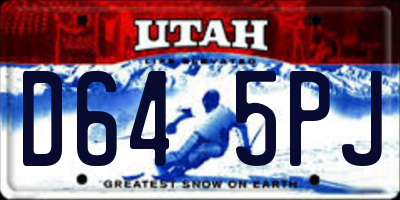 UT license plate D645PJ