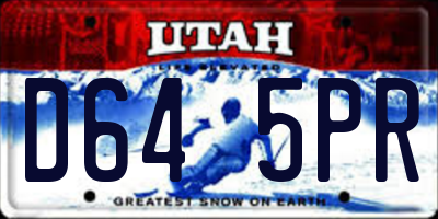 UT license plate D645PR