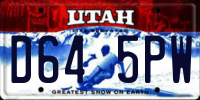 UT license plate D645PW