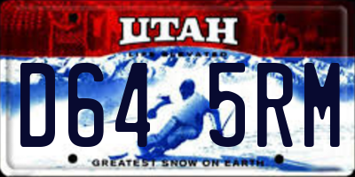 UT license plate D645RM