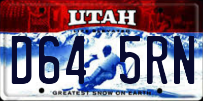 UT license plate D645RN