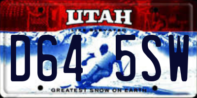 UT license plate D645SW