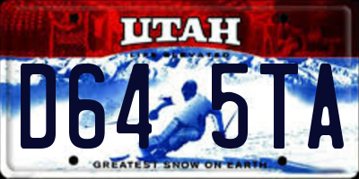UT license plate D645TA