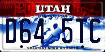 UT license plate D645TC