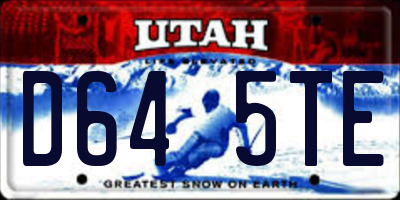 UT license plate D645TE