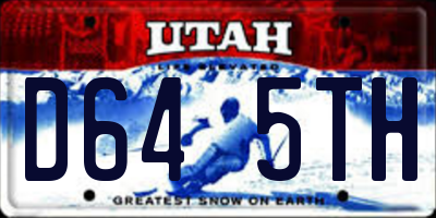 UT license plate D645TH