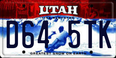 UT license plate D645TK