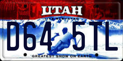 UT license plate D645TL