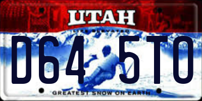 UT license plate D645TO