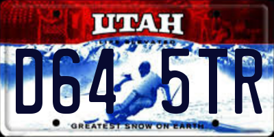 UT license plate D645TR