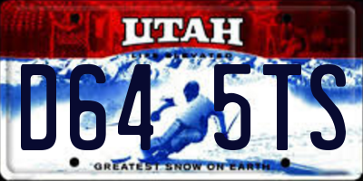 UT license plate D645TS
