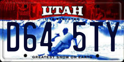 UT license plate D645TY