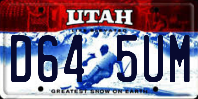 UT license plate D645UM