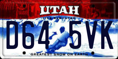 UT license plate D645VK
