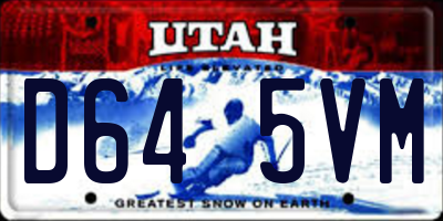 UT license plate D645VM