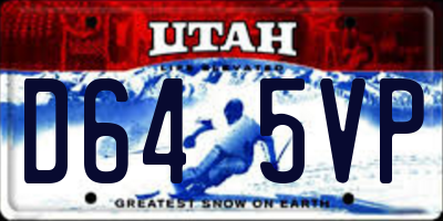 UT license plate D645VP