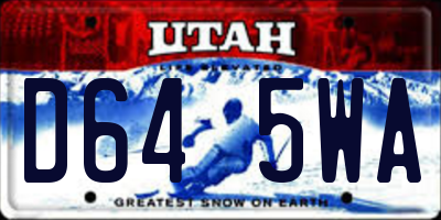UT license plate D645WA