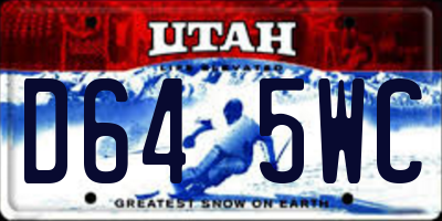 UT license plate D645WC